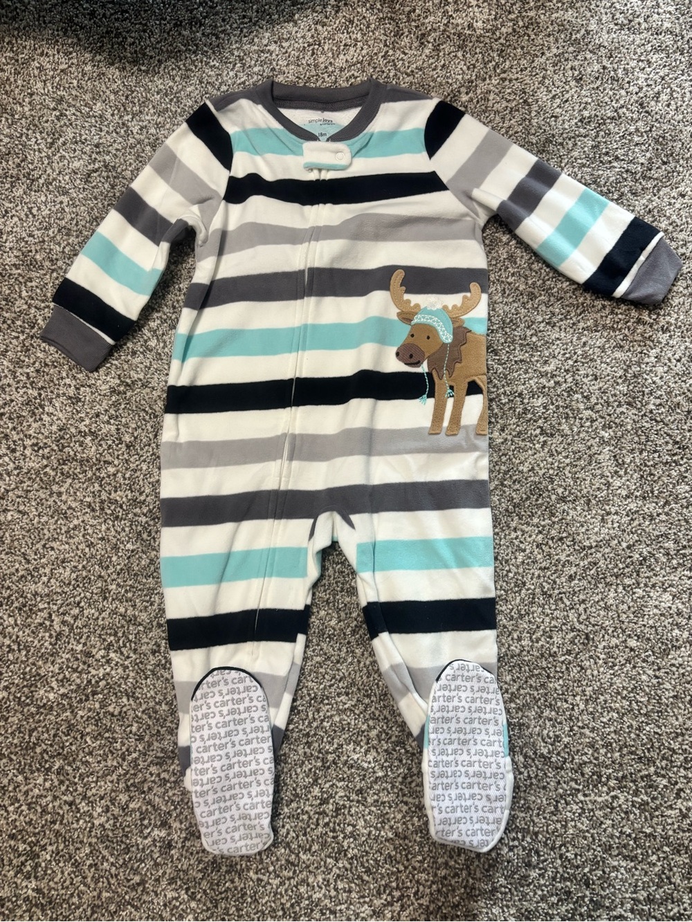 Carter's baby-boys Loose-Fit Fleece Footed Pajamas